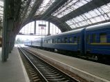 Dworzec, peron i wagony, Lwów