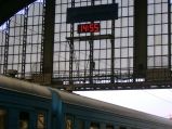Zegar na peronie na Dworcu we Lwowie