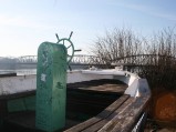 Koło sterowe na łódce Katarzynka w Toruniu