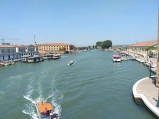 Widok z Mostu Konstytucji na początek Kanału w Wenecji