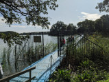 Wejście na most na Jeziorze Raczyńskim w Zaniemyślu